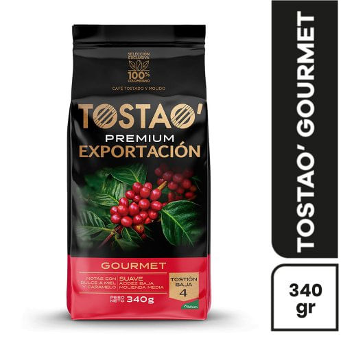 Tostao Premium Gourmet Ground Coffee Selection Balanced Smooth Roast Grains 340g