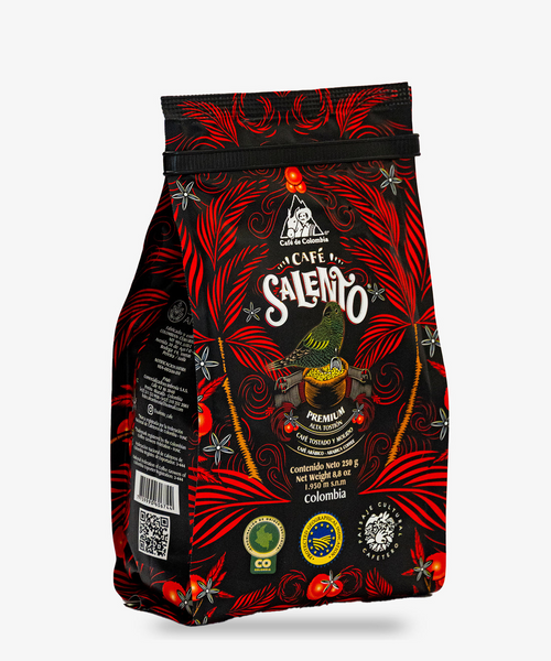 Cafe Salento Dark Roast Ground Coffee Tostion Alta Intense Gourmet Grains 250g