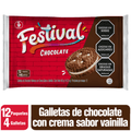 Festival Chocolate Flavor Cookies Galletas con Crema Chocolate 12-Pack 400g
