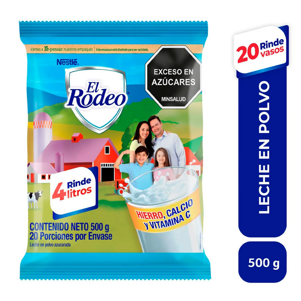 Leche en Polvo Azucarada El Rodeo Bolsa Mediana - 500g
