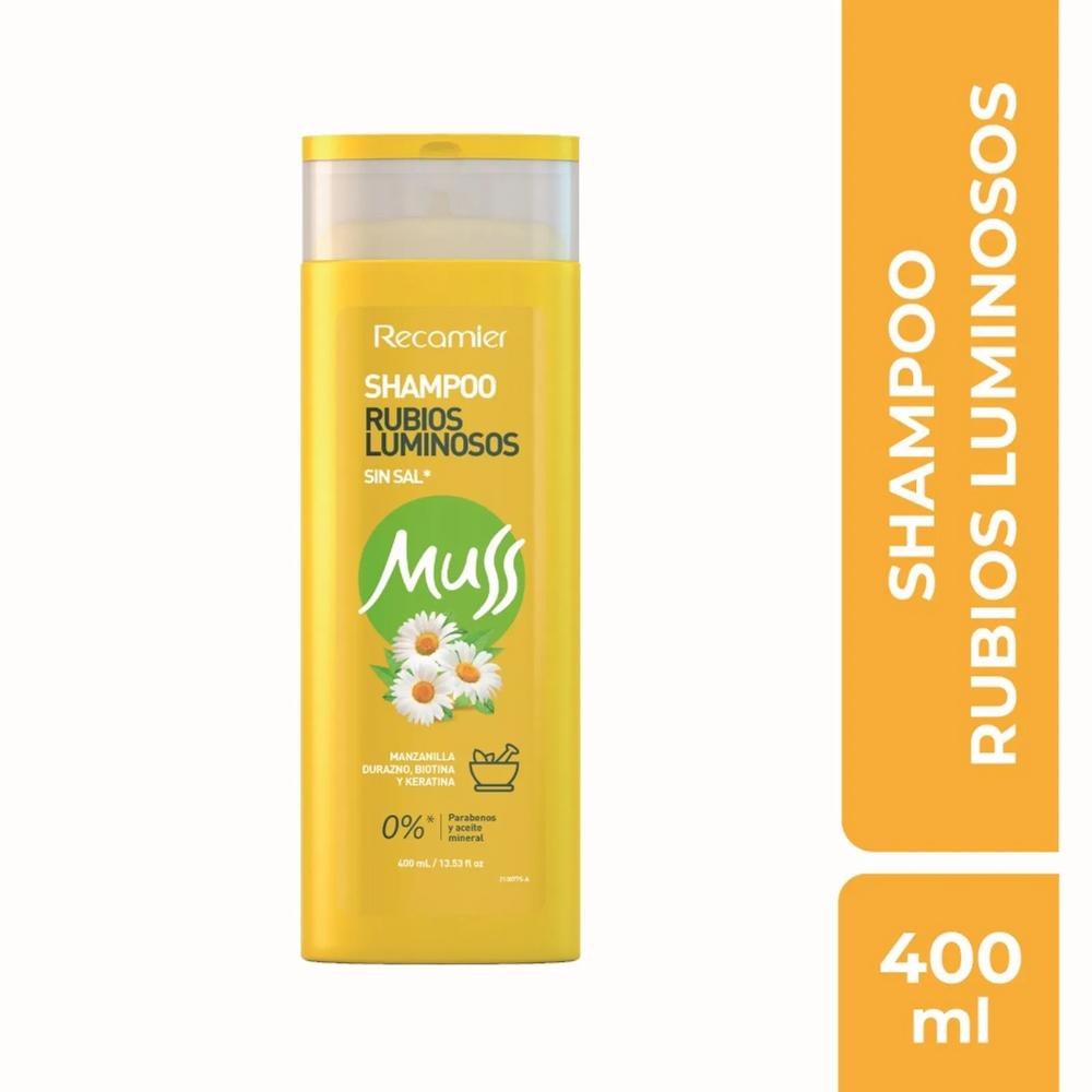 Recamier Muss Luminous Blonde Shampoo Rubios Luminosos Color Care - 400ml