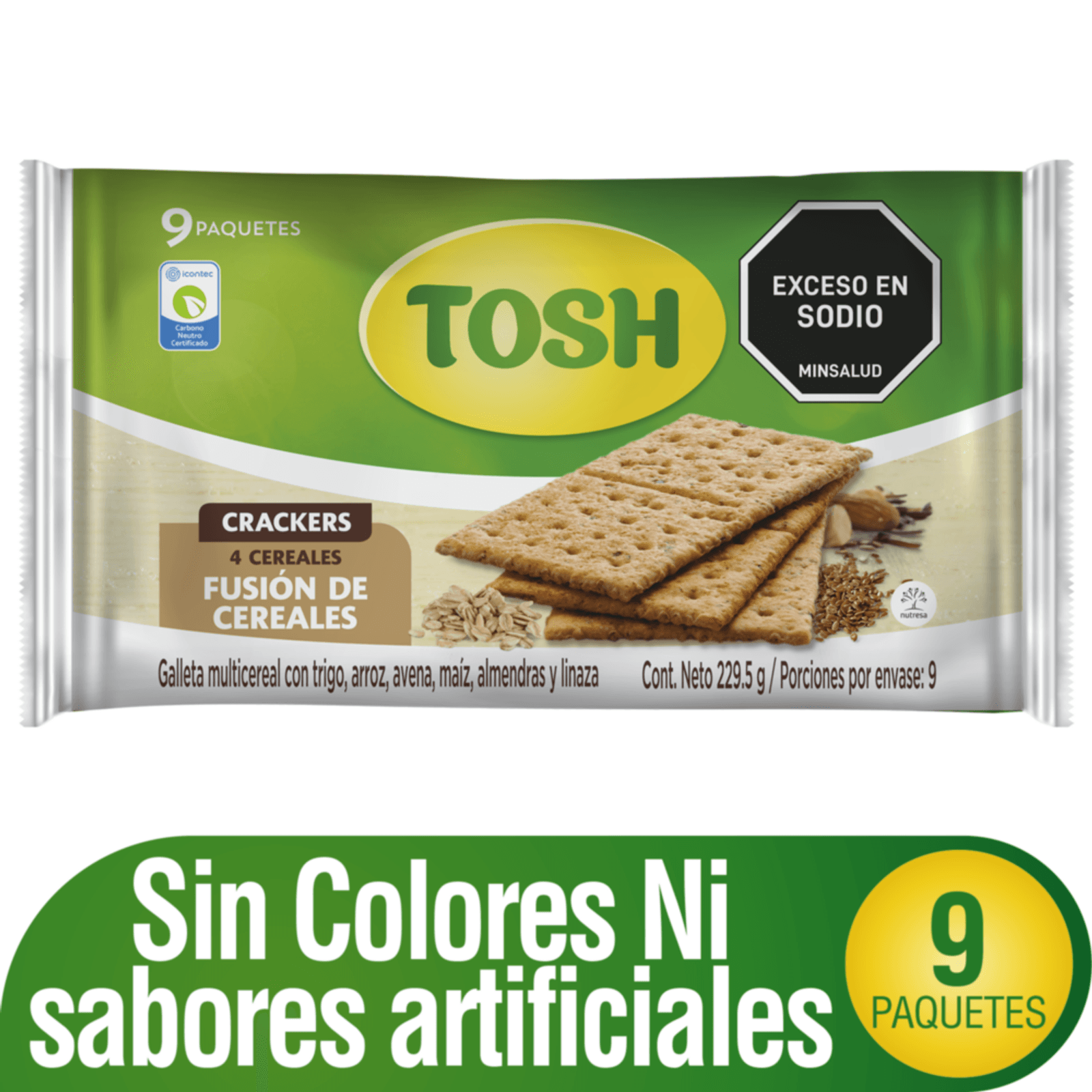 Tosh Cereal Fusion Cookies Pack Healthy Mix Whole Grains Baked Snacks 9u 229.5g