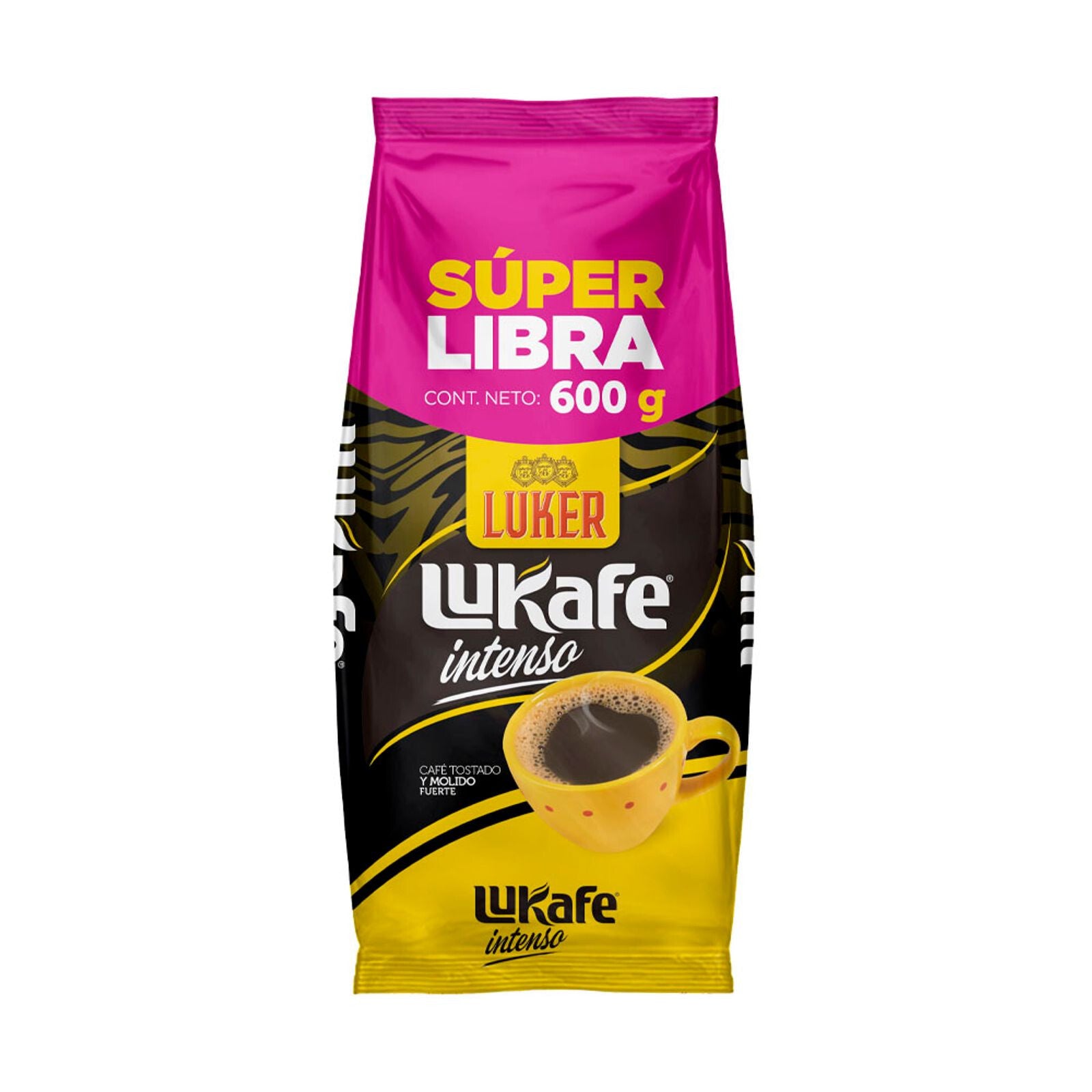 Lukafe Strong Ground Coffee Intenso Rich Bold Dark Roast Bag - 21.2 oz 600g