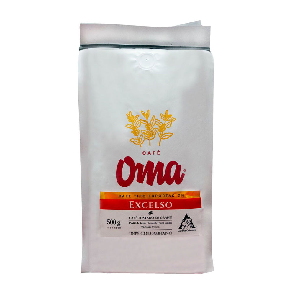 Oma Dark Roast Chocolate Nut Notes Coffee Beans Whole Bean Selection - 500g