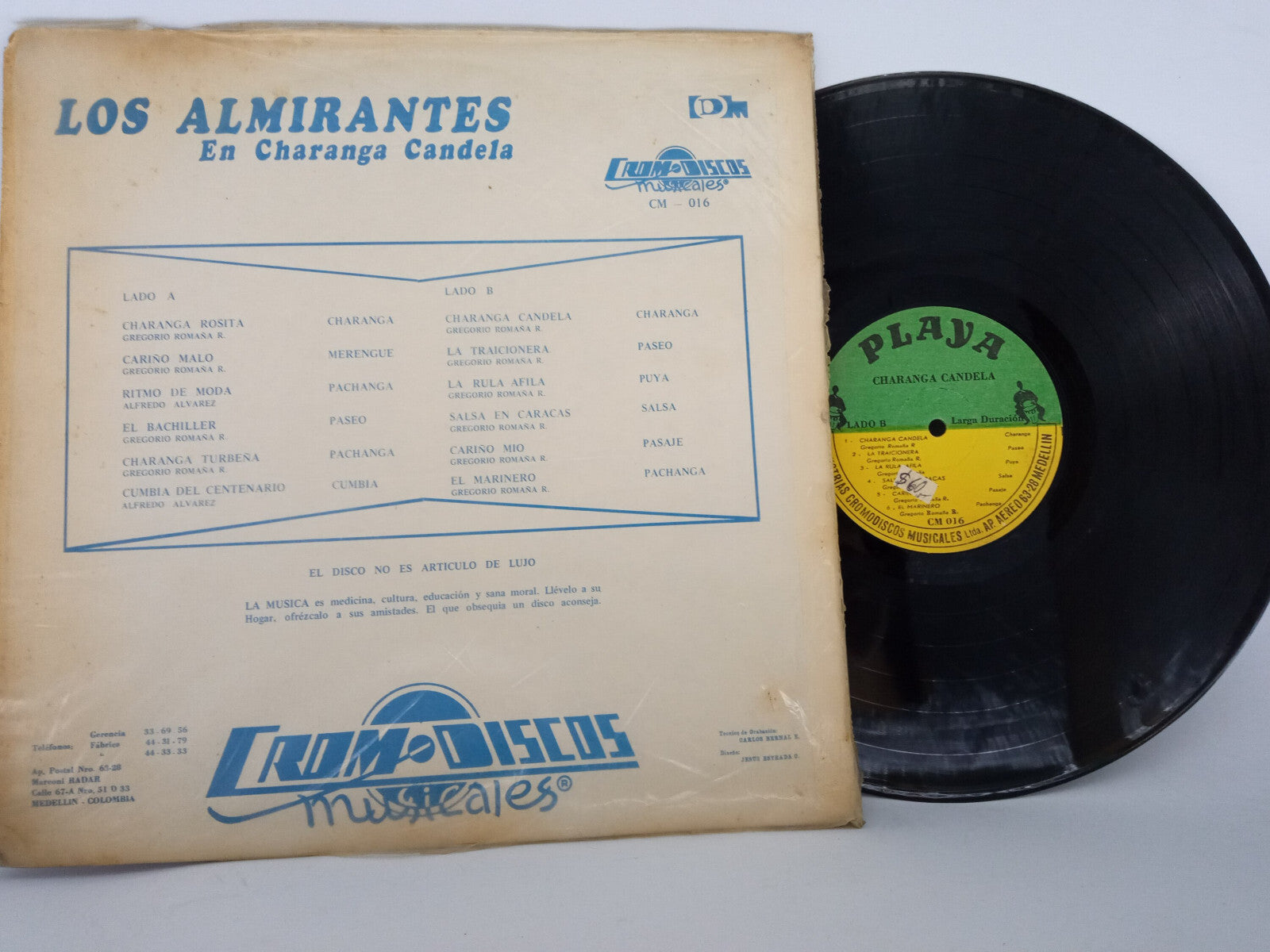Los Almirantes En Charanga Candela Cromodiscos Vinyl LP Record Rare Salsa Cumbia