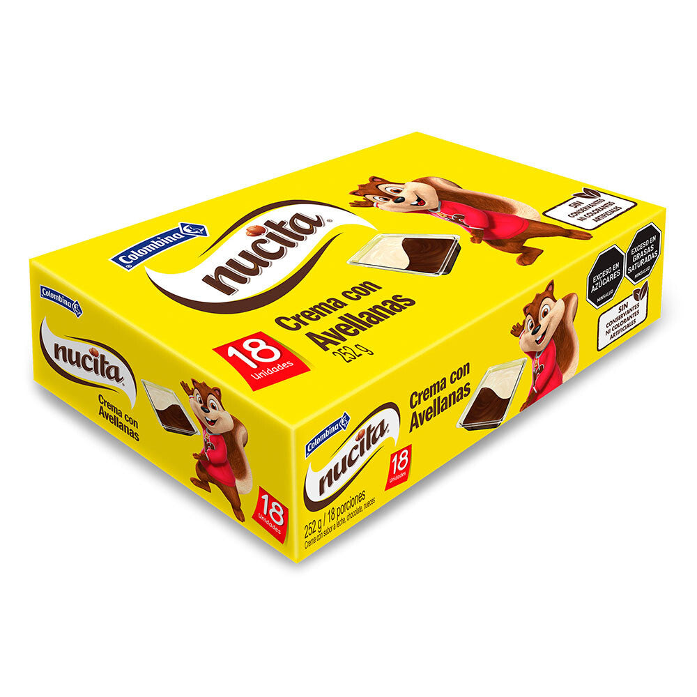 Nucita Milk Chocolate Hazelnut Spread Crema Bidireccional Pack - 18-Pack (252g)