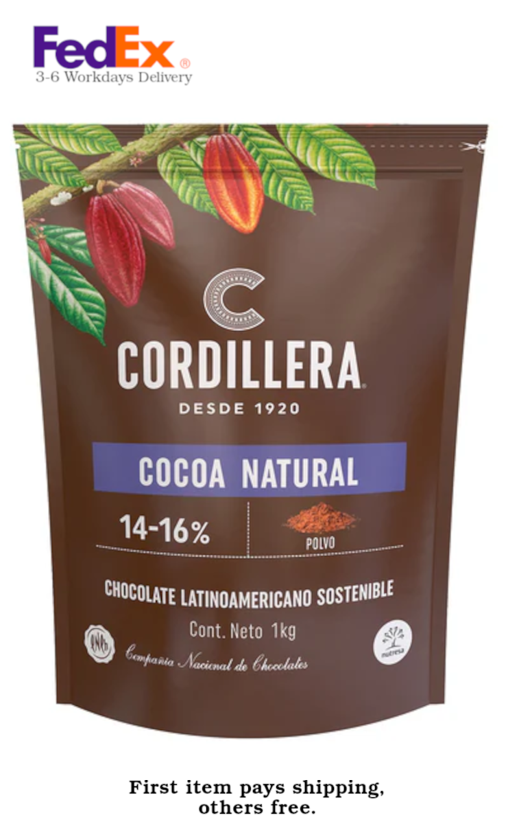 Cordillera Pure Cocoa Powder 14-16% Cocoa Butter Cacao en Polvo Blend Sizes