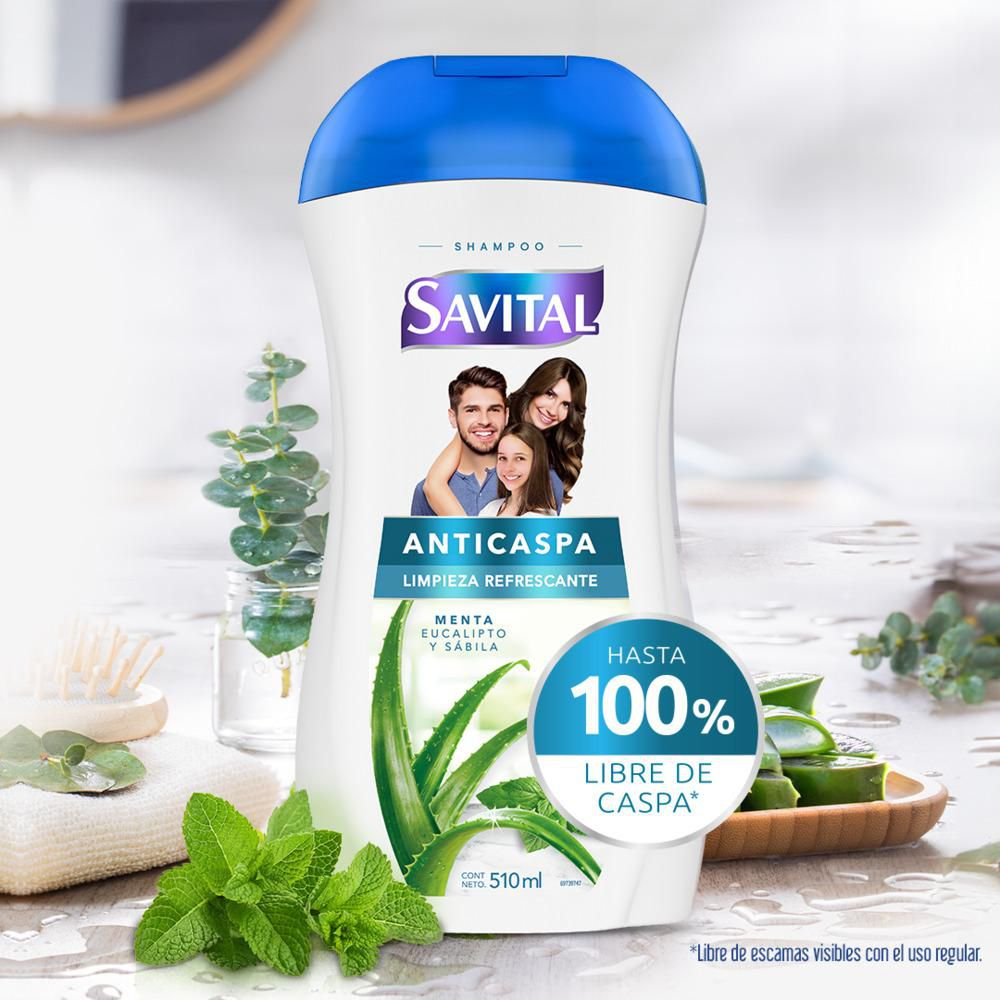 Colombian Savital anti-dandruff shampoo with mint and eucalyptus, 510ml