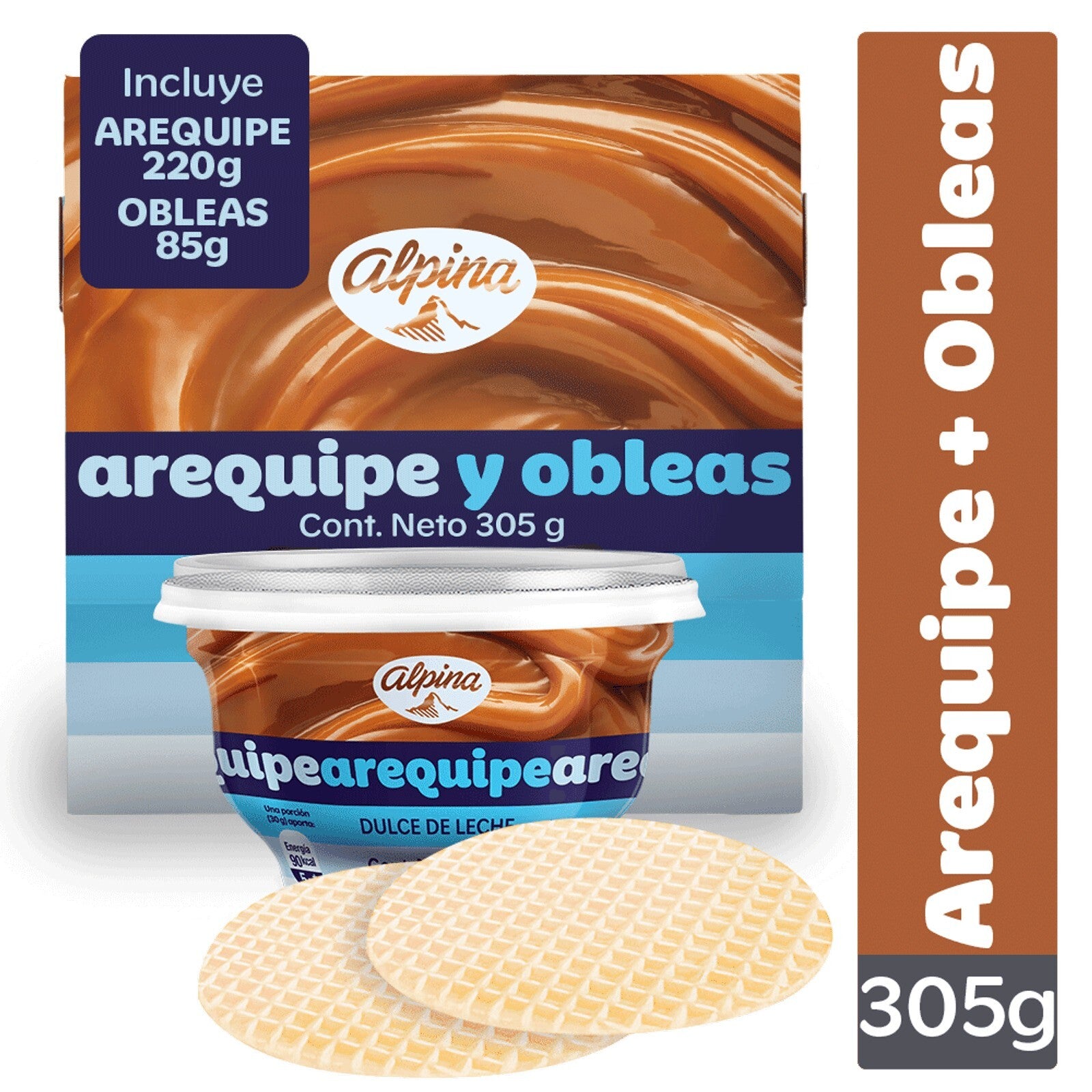Alpina Wafers with Caramel Spread Obleas con Arequipe Ready to Eat - 305g