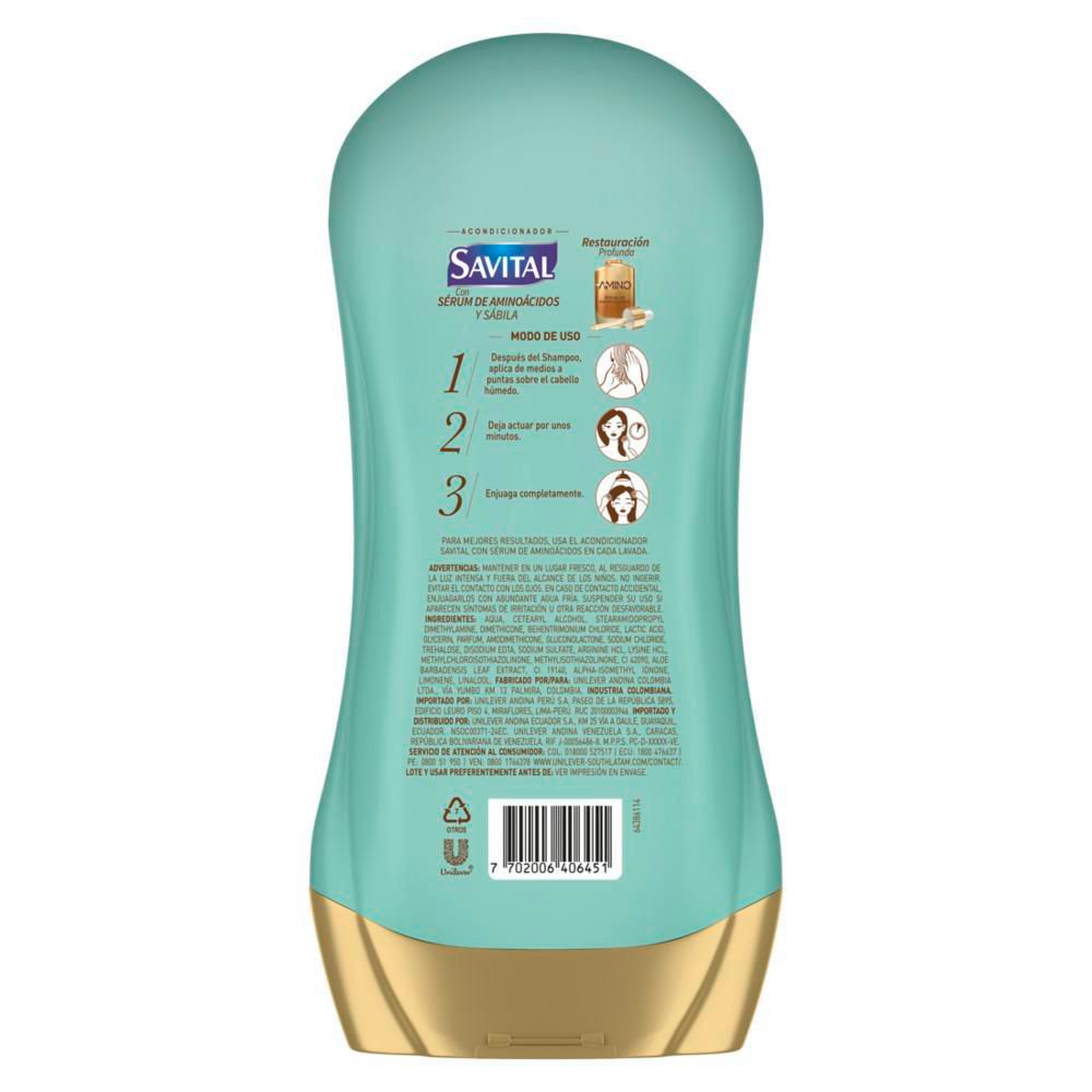 Colombian Savital Amino Acid Conditioner 490 ml. Acondicionador aminoácidos