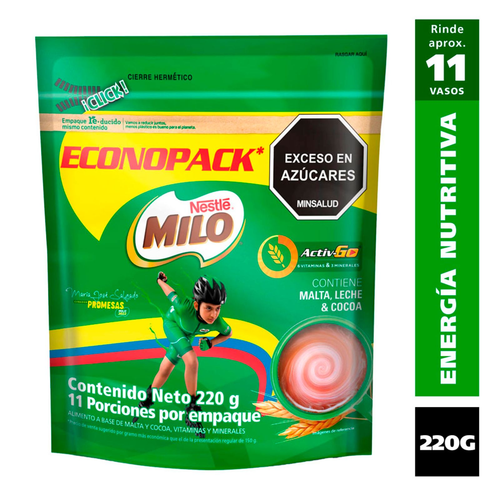 Nestle Milo Chocolate Malt Drink Mix Active-Go Powder Energy - 7.8 oz (220g)