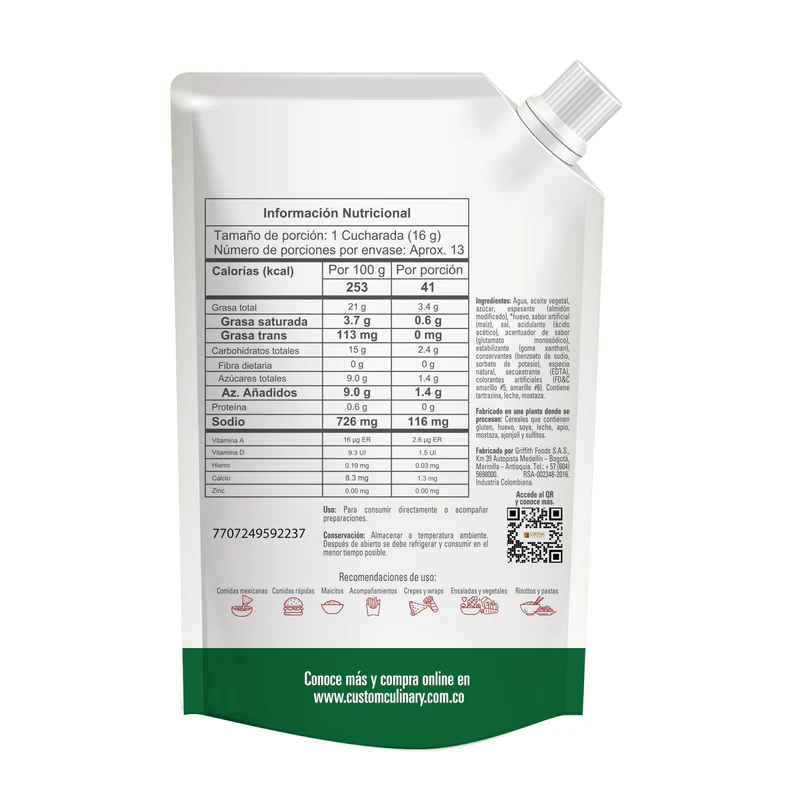 Zafran Sweet Corn Sauce Salsa de Maiz Dulce Doypack Creamy Dressing - 200g