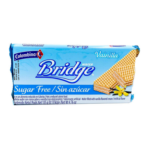 Bridge Sugar-Free Vanilla Wafer Cookies Galletas Oblita No Sugar 6-Units 168g