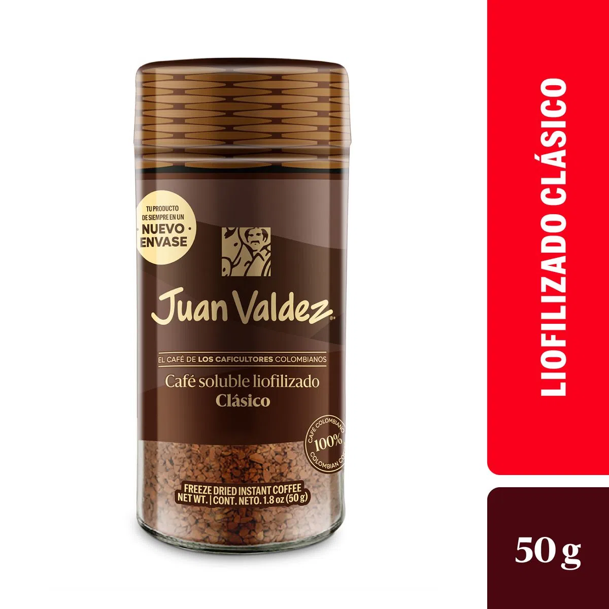 Juan Valdez Classic Freeze Dried Instant Coffee Smooth Bold Blend - 1.8 oz (50g)