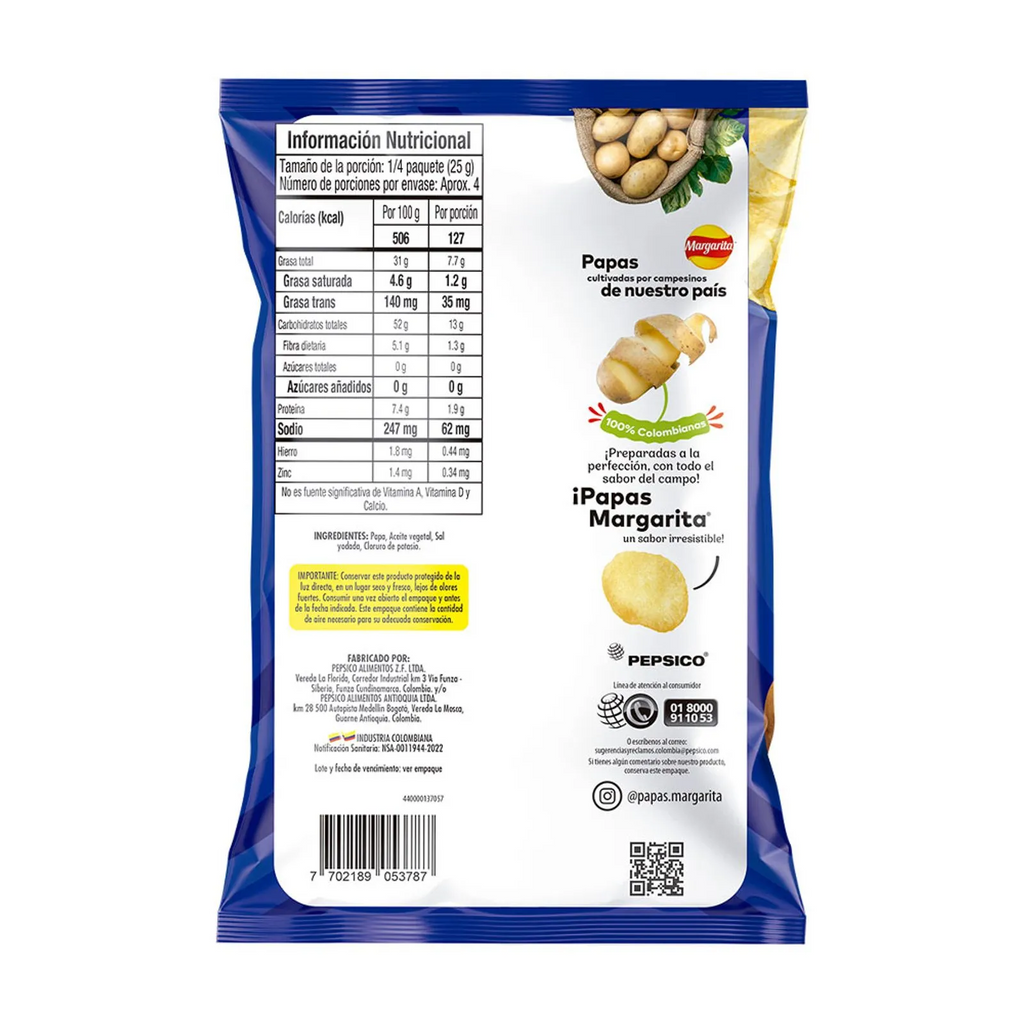 Colombian Frito lay Margarita potato chips natural flavor  snacks 105g x 1 pack