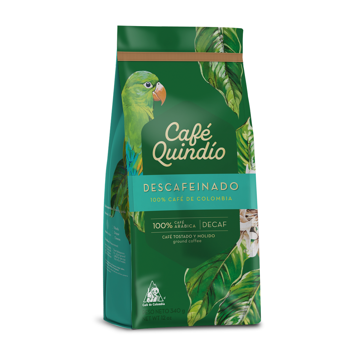 Cafe Quindio Decaffeinated Ground Coffee Descafeinado Premium Mild Blend 340g