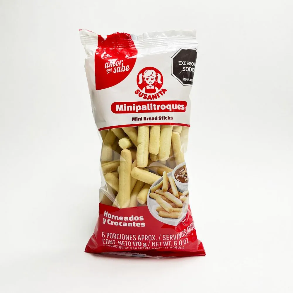 Susanita Original Mini Bread Sticks Minipalitroques Crunchy Snacks - 170g