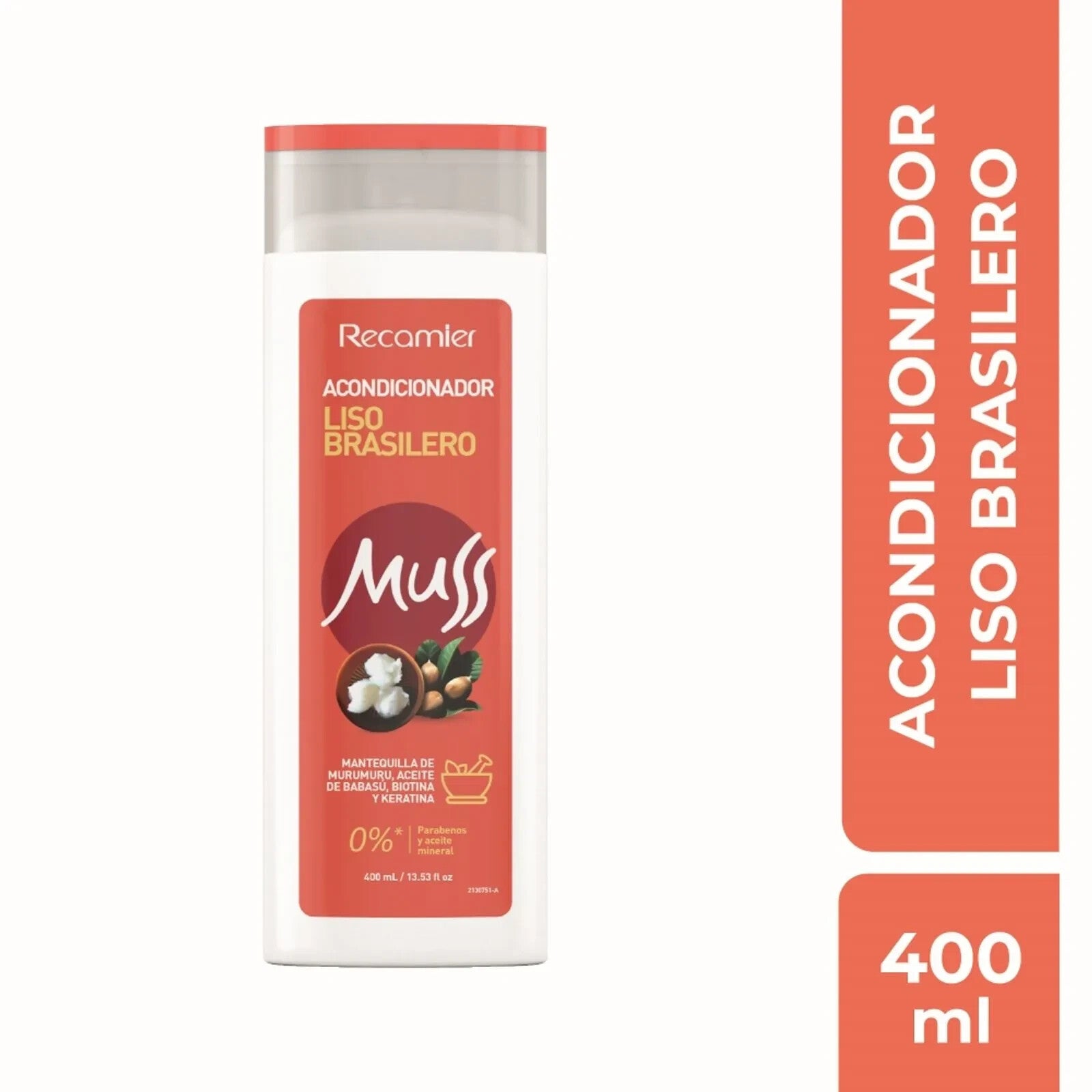Recamier Muss Brazilian Smooth Conditioner Keratin Alisado Pro - 400ml