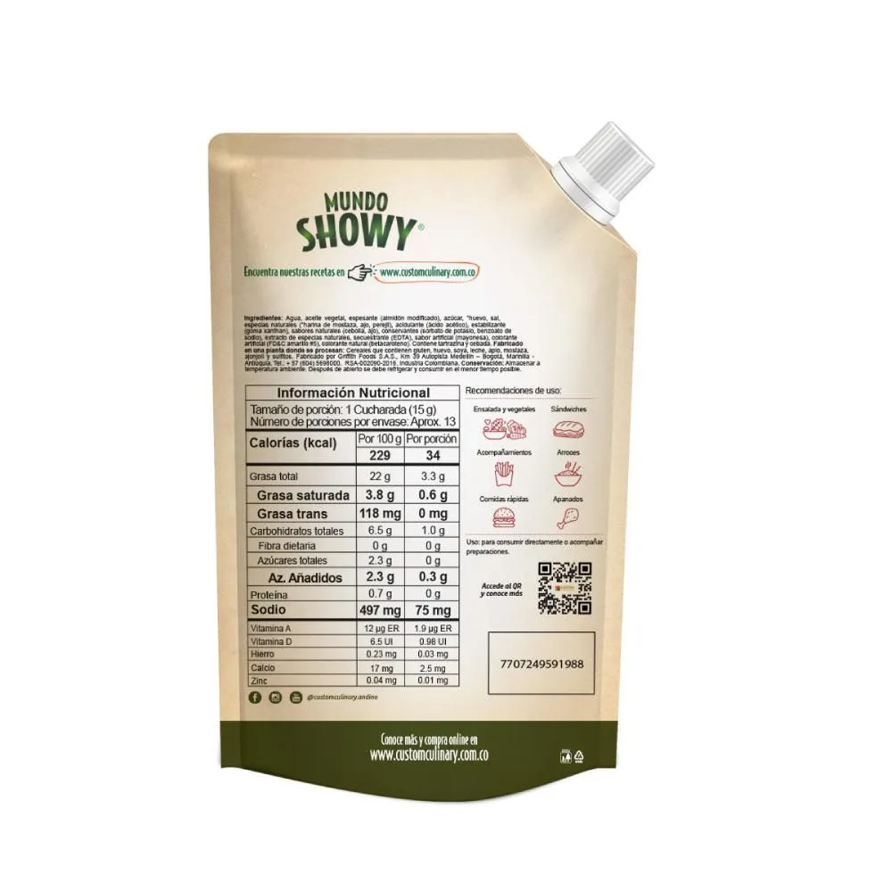 Zafran Showy Garlic Sauce Salsa Showy Ajo Doypack Creamy Garlic Dip - 200g