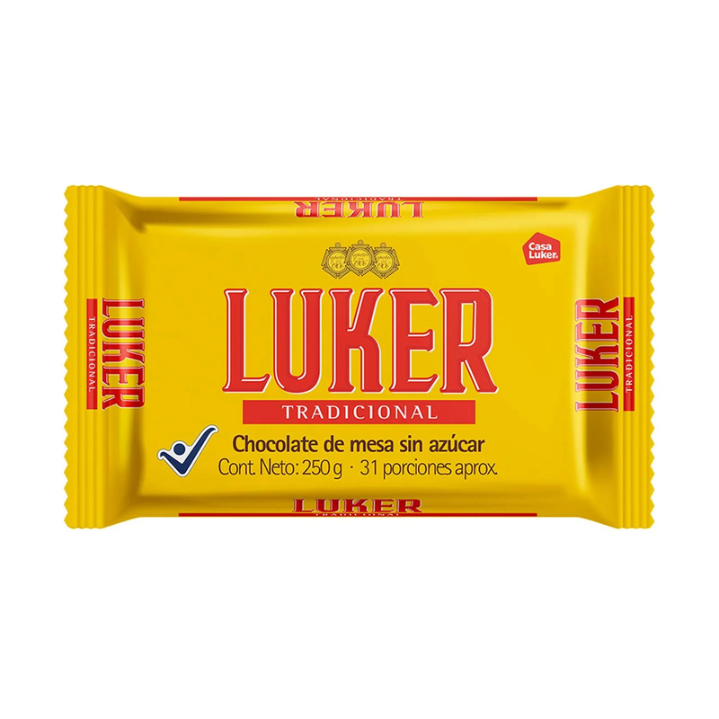 Luker Hot Chocolate Bar Traditional Cocoa Mesa Unsweetened Block - 8.8 oz (250g)