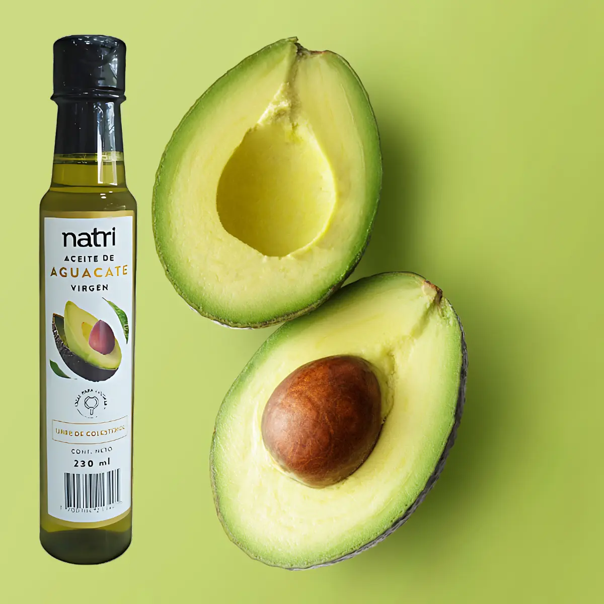 COLOMBIAN NATRI NATRI AVOCADO OIL 230ML FOR COOKING, ACEITE DE AGUACATE