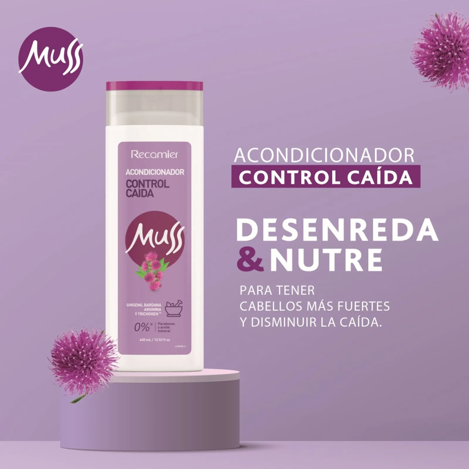 Recamier Muss Hair Loss Control Conditioner Anticaida Fortifying - 400ml