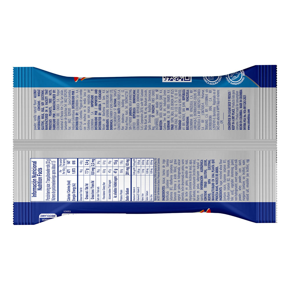 Piazza Lunchbox Wafers Vanilla Barquillos Vainilla Snack Pack - 44g