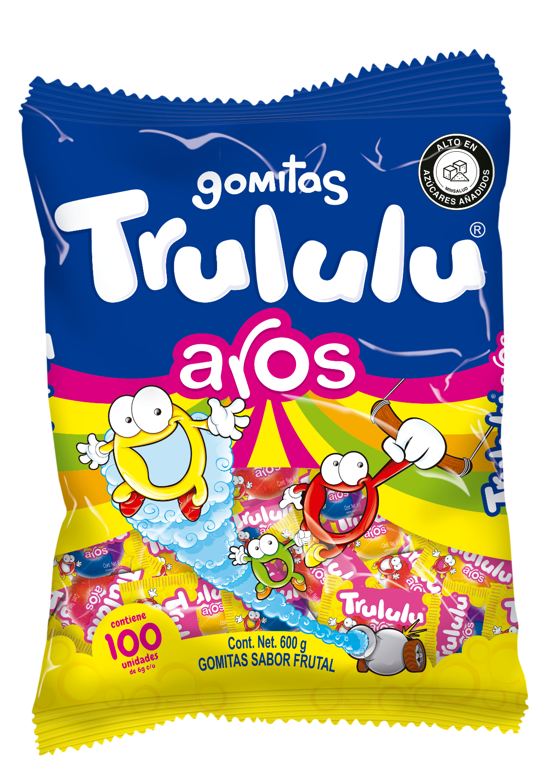 Colombian Trululu Fruity Gummy Rings 100 pack 600g