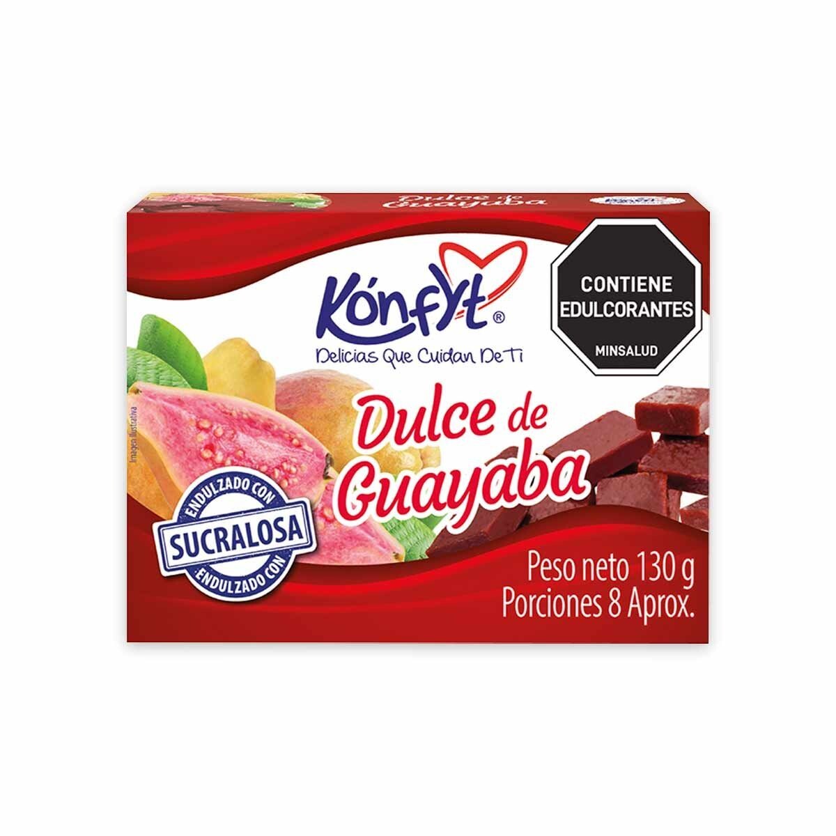 Konfyt Sugar-Free Guava Candy Bocadillo Sin Azucar Diet Fruit Snack - 130g