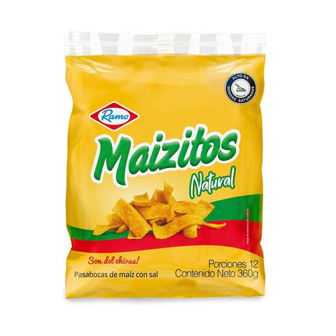 Ramo Maizitos Natural Flavor Corn Chips Crunchy Maize Snacks 12-Pack - 360g