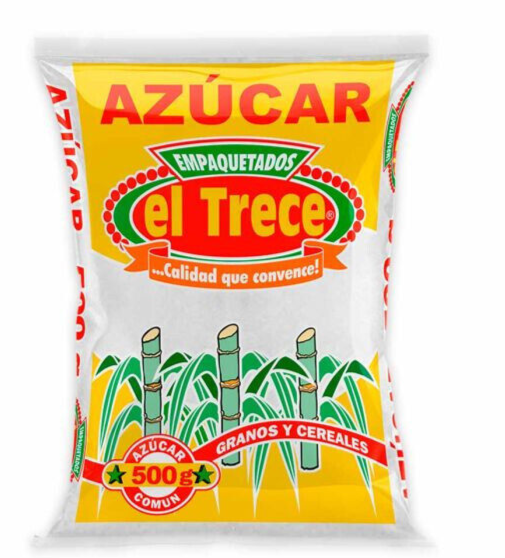 El Trece White Sugar Azucar Blanca Refinada Pure Cane Grains Small Pack - 500g