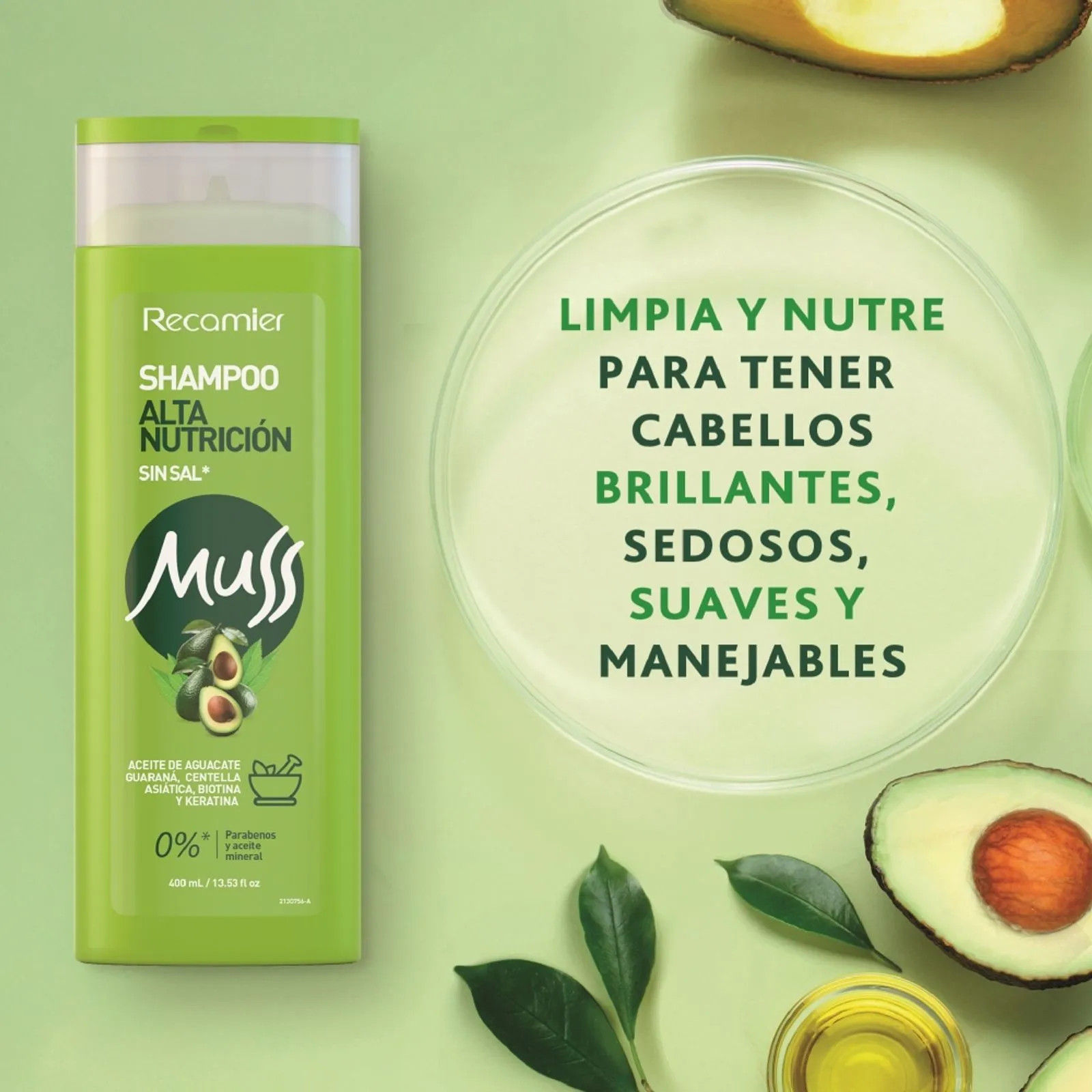 Recamier Muss High Nutrition Shampoo Aceite de Argan Honey Formula - 400ml