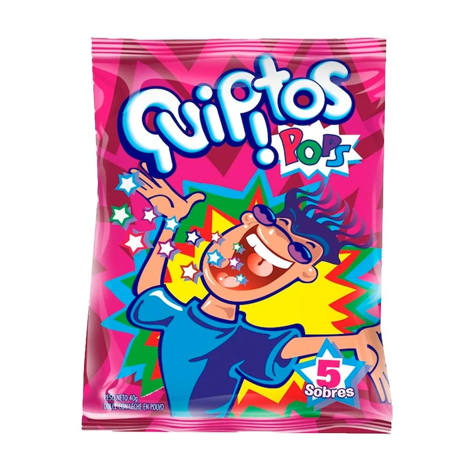 Quipitos Pops Flavored Powder Milk Candy Sparkling Treats - 15 Bags (200g)