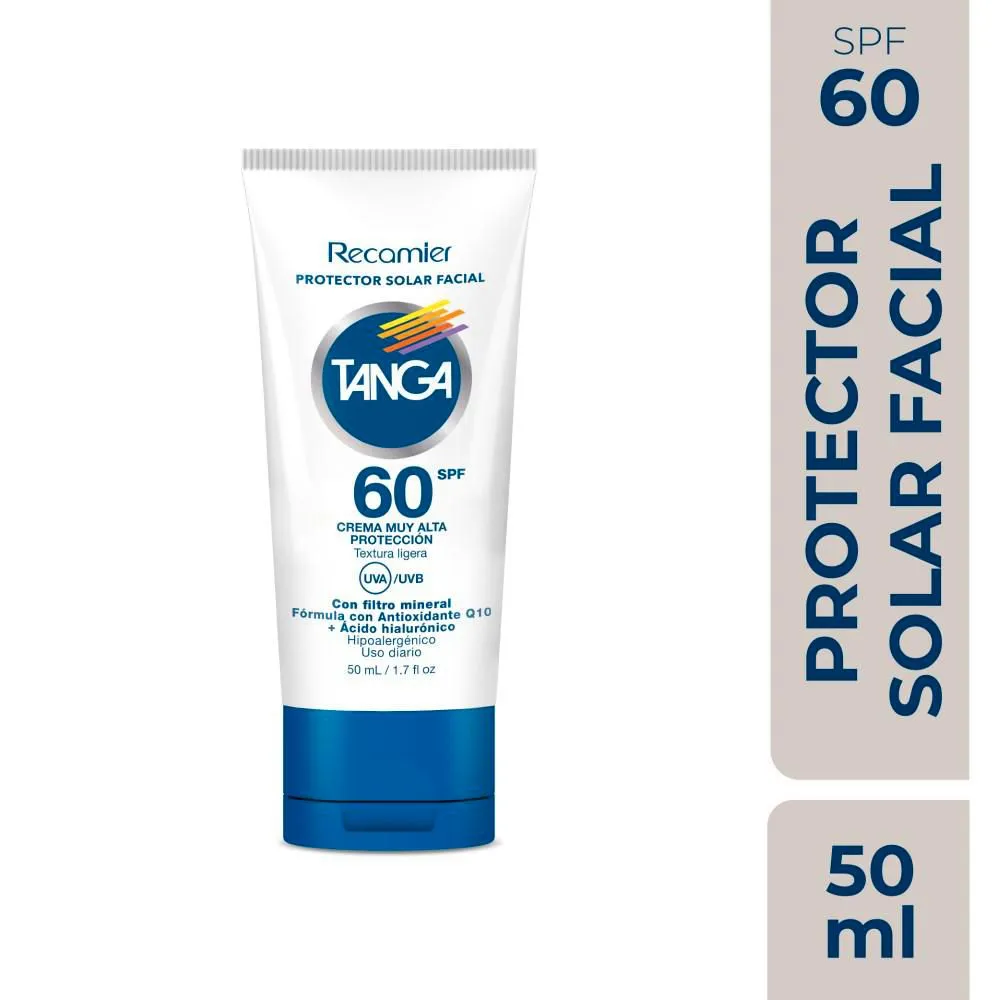 Recamier Tanga Facial Sunscreen SPF 60 Anti-Aging Q10 Sunblock - 50ml