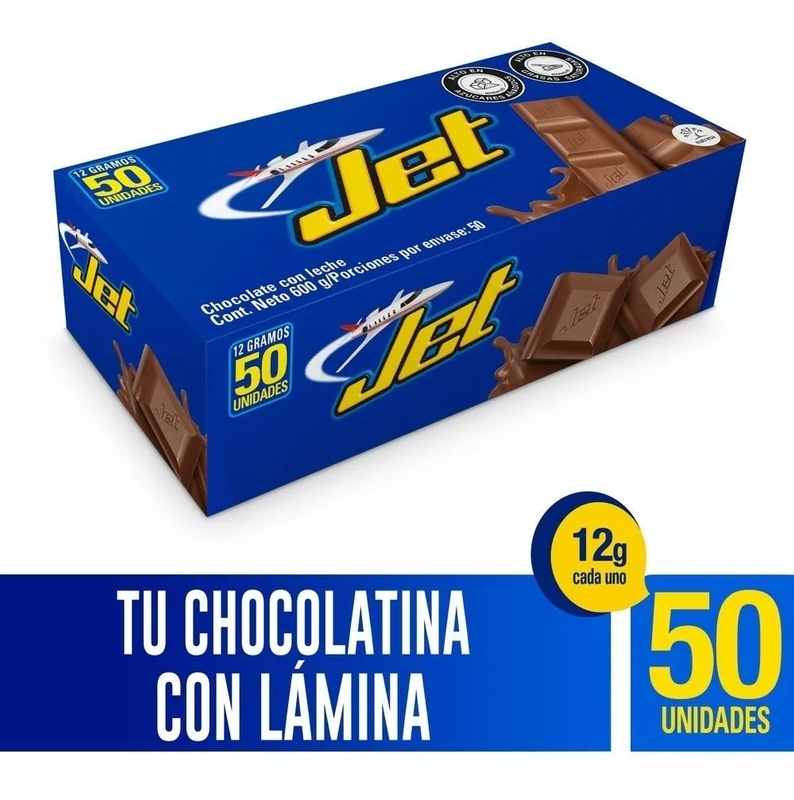 Jet Milk Chocolate Bar Classic Chocolatina de Leche Multipack 50-Pack 600g