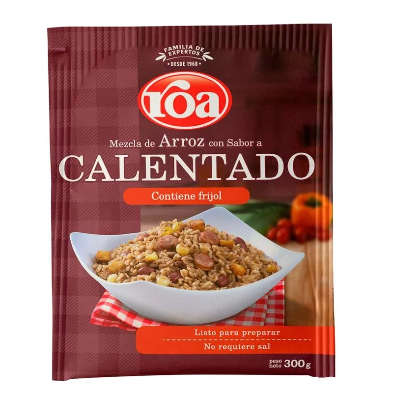 Roa Calentado Rice with Beans Arroz con Frijol Traditional Breakfast Pack 300g