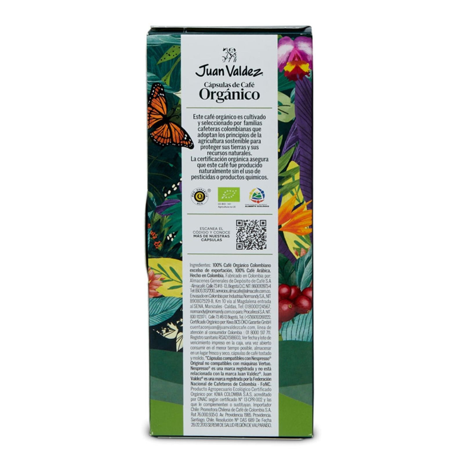 Juan Valdez Organic Coffee K-CUP Pods 8u Box Nespresso Compatible Bio Capsule