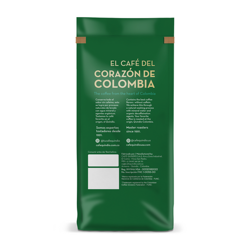 Cafe Quindio Decaffeinated Ground Coffee Descafeinado Premium Mild Blend 340g