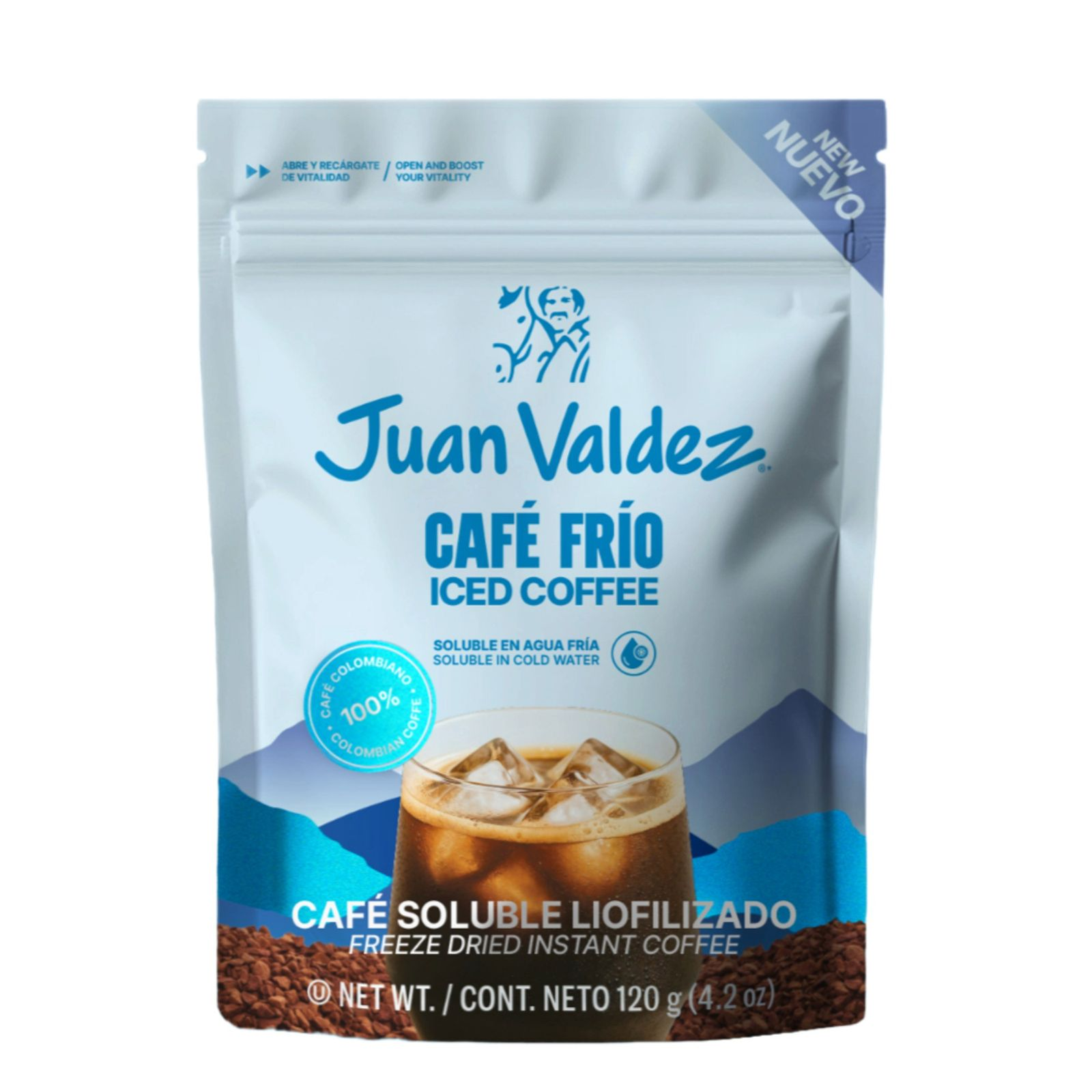 Colombia  Juan Valdez Freeze-Dried Iced Coffee 120g Doypack.  Cafe frio
