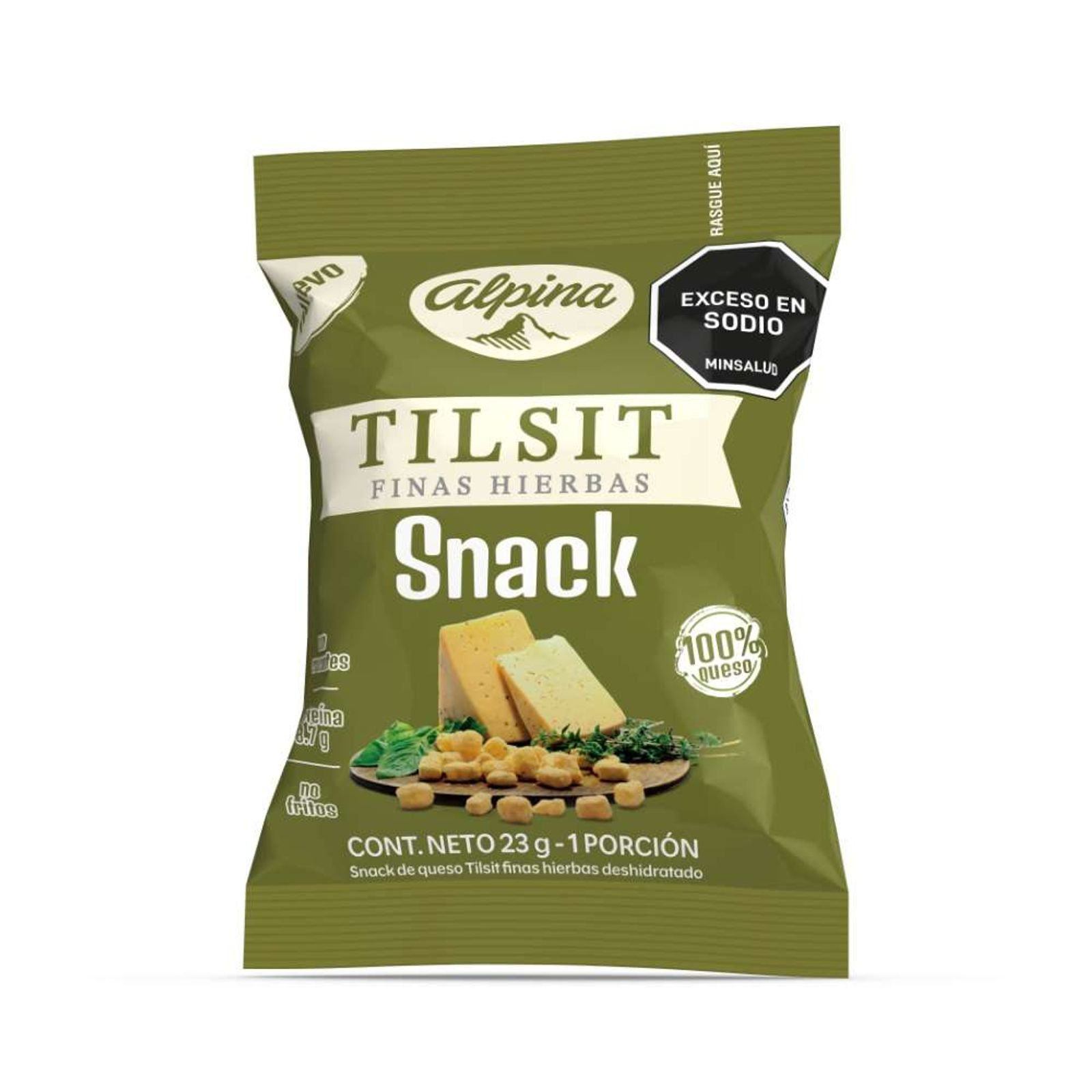 Alpina Tilsit Cheese with Fine Herbs Flavor Queso Tilsit Finas Hierbas Snack 23g