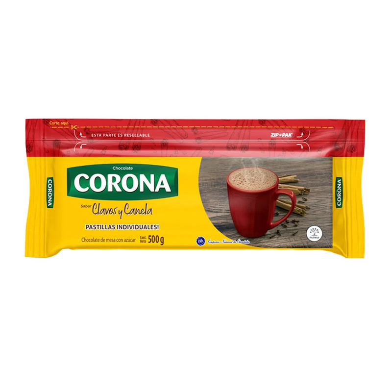 Corona Chocolate Cloves & Cinnamon Bar Mesa Canela y Clavos - 17.6 oz (500g)