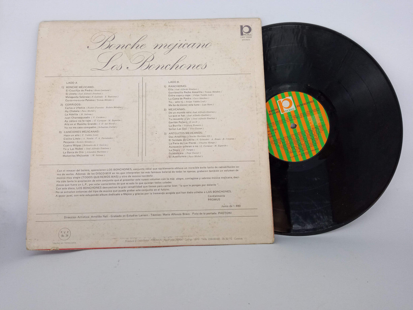 Los Bonchones Bonche Mejicano Promus Vinyl LP Record Latin Mexican Mariachi Mix