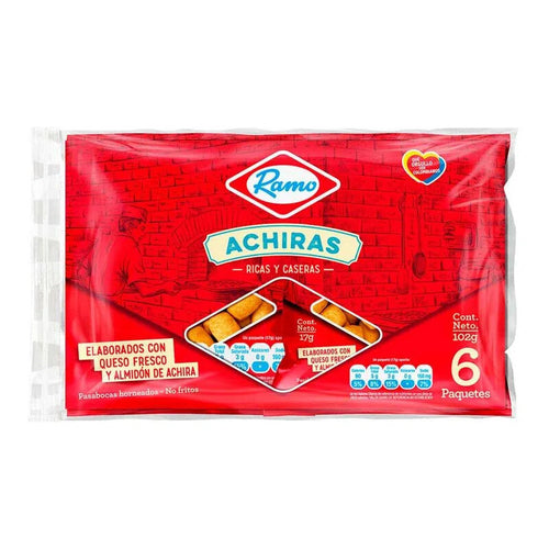 Achiras Ramo Authentic Cheese Crackers Crunchy Bakery Snacks - 6-Pack