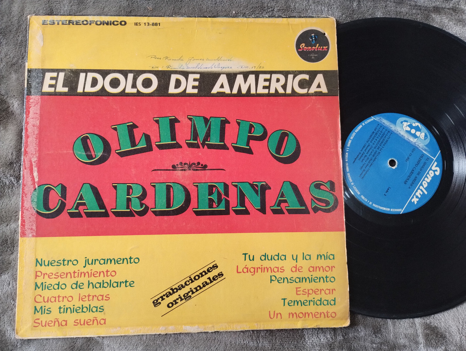 Olimpo Cárdenas	El Idolo De America	Sonolux	LP, Album