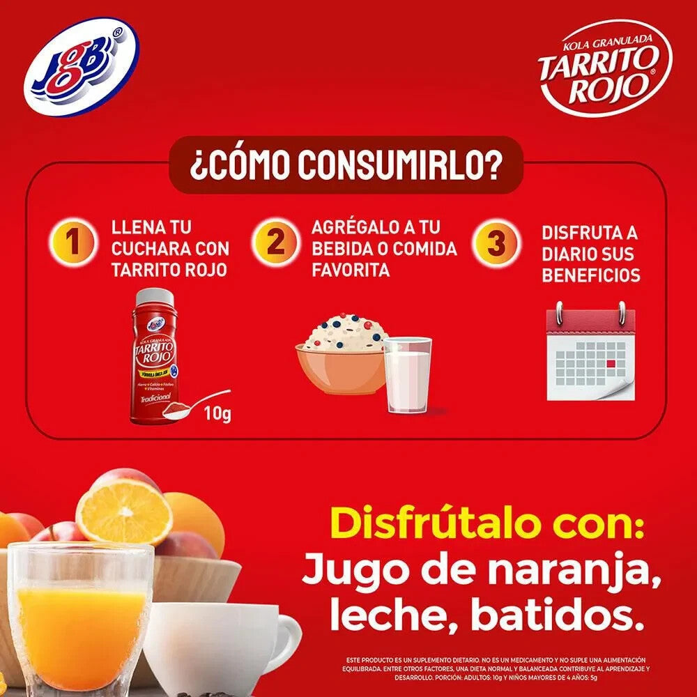 Tarrito Rojo JGB Traditional Multivitamin Granulated Kola Doypack Mega 1200g