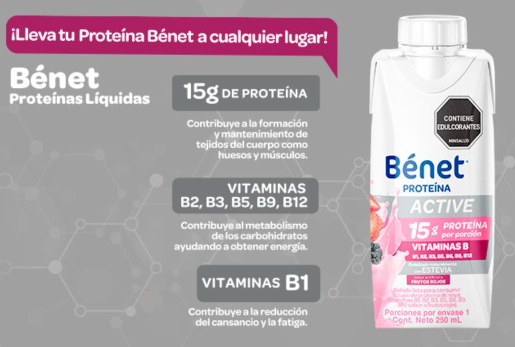 Benet Soy Protein Liquid Drink Red Fruits Flavor Nutritional 3-Pack - 750ml