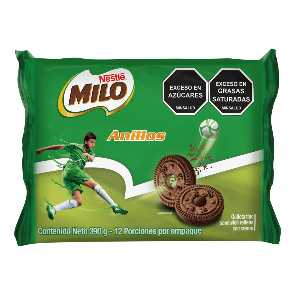 Milo Anillos Cookies Chocolate Filled Galletas Rellenas Snack - 12-Pack