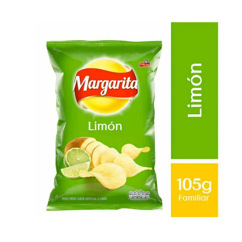 Frito Lay Margarita Potato Chips Lemon Flavor Crunchy Limon Snacks Bag - 105g