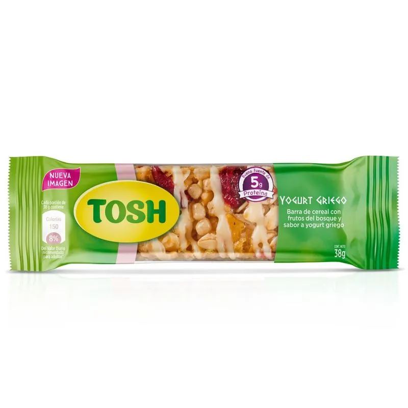 Tosh Cereal Bar Forest Fruits Greek Yogurt Healthy Snack Fiber 6-Pack 162g