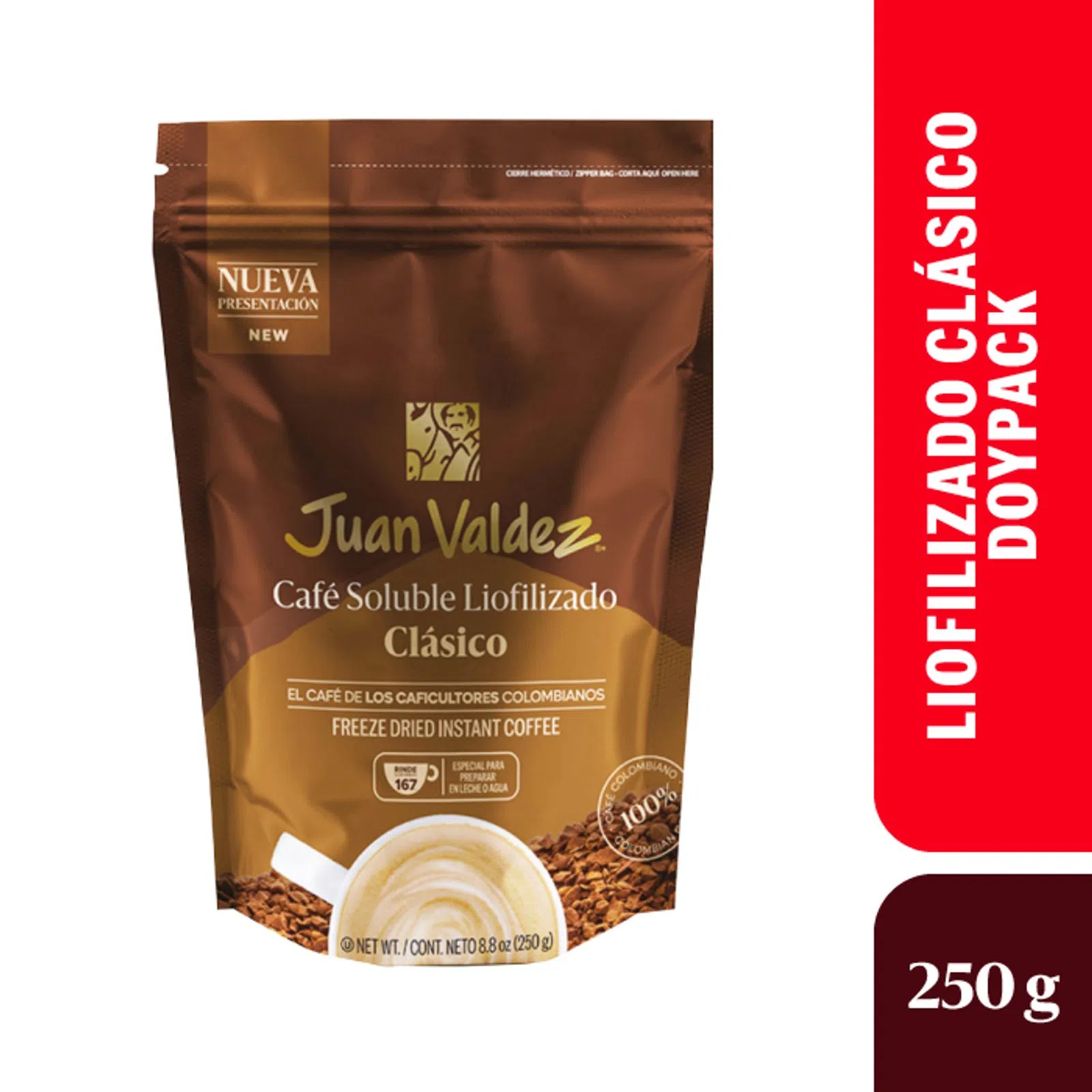 Colombian Juan Valdez classic freeze dried coffee 250g 8.81oz